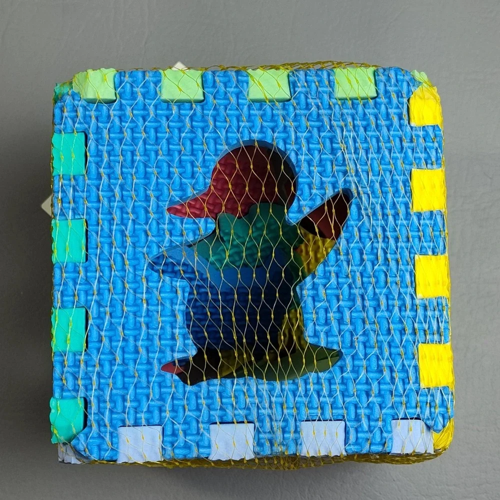 Vintage‎ My Baby Products 12 pc Foam Cube Puzzle Animals Kids 3D Shape Sorter